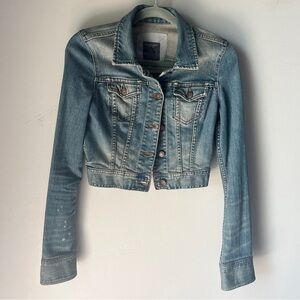 Vintage Cropped Abercrombie & Fitch Denim Jean Jacket Size M | Perfect Condition
